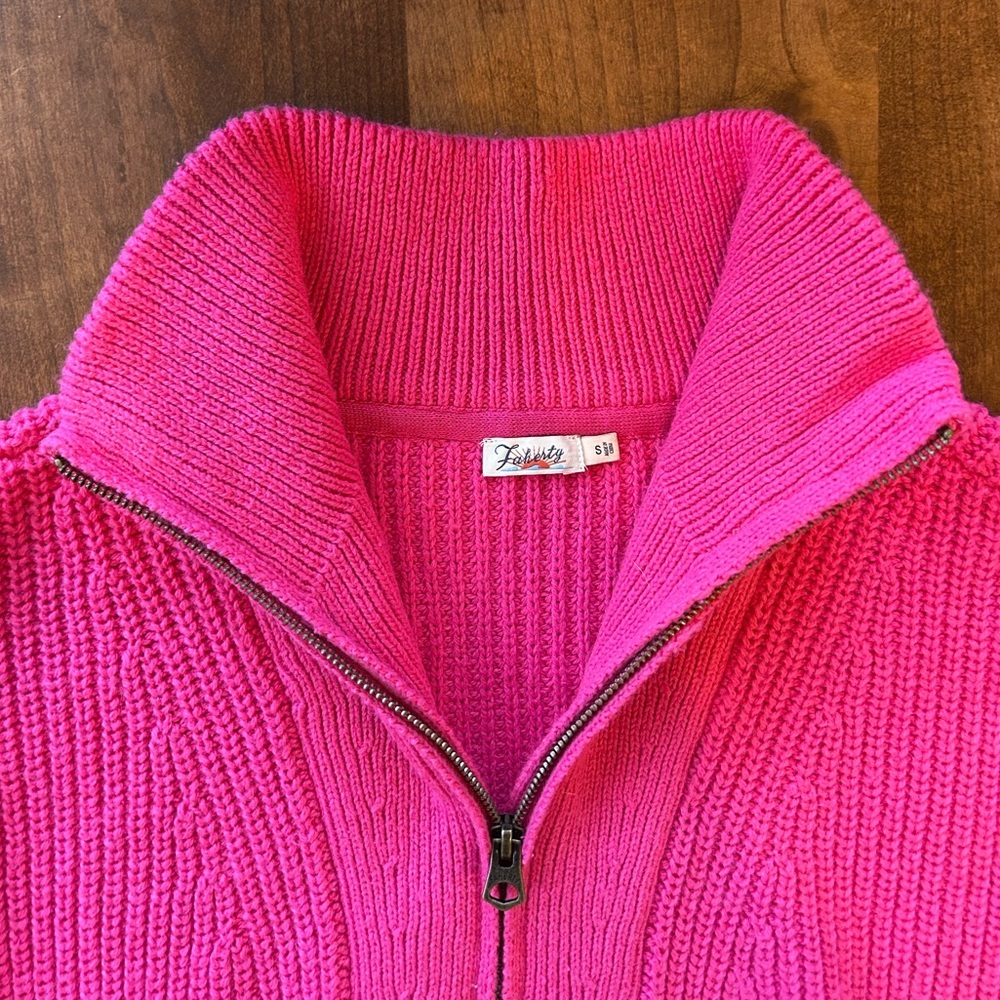 Faherty Women’s Mariner 1/4 Zip Cotton/Wool Blend Sweater Size Small - Picture 6 of 7